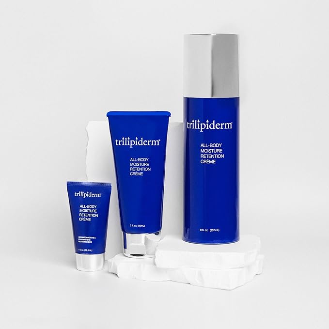 Trilipiderm All-Body Moisture Retention Crème – Plant-Based All-Day Lightweight Hydration for Body and Face, Meadowfoam, Lipid Replacement, 8 Ounce Airless Pump Bottle