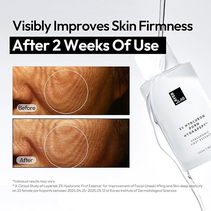 LAYERLAB Hyaluronic Acid Serum for Face, Layerlab 2% Hyaluronic Acid PDRN Multi-Peptide Glow Firming Hydrating Face Serum for Dry Dull Skin Korean Skin Care, 2% Hyaluronic First Essence 3.38 fl. oz.