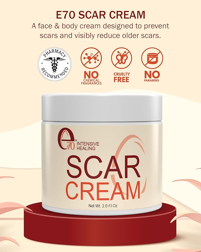 Scar Cream Gel for Surgical Scars Fast Repair C-Section -2.0 Fl Oz , Stretch Marks, Keloids, Burns, Scar Away Cream for Old Scars. Vitamins Full - All Skin Types - Reduce Acne Spots and scar treatment