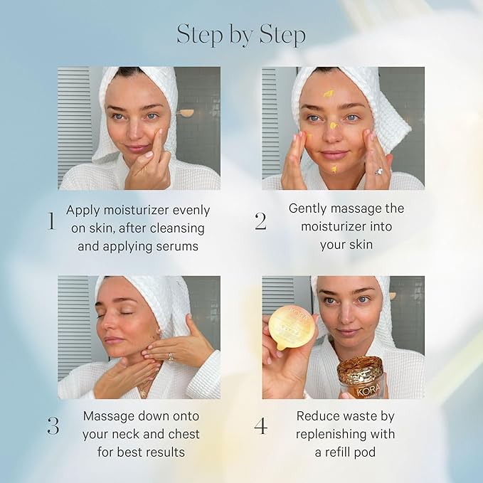 KORA Organics Turmeric Glow Facial Moisturizer Refill Pod, Hydrating Cream with Rosehip Oil for Face, Softens, Firms & Illuminates - Certified Organic & Cruelty-Free, 1.69 Fl Oz