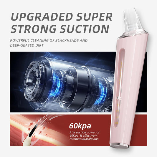 Blackhead Remover Pore Vacuum, Face Cleaner Extractor, 4 Suction Heads & 3 Adjustable Modes, USB Charging Interface, Blackhead Vacuum Kit for Women&Men(Pink)