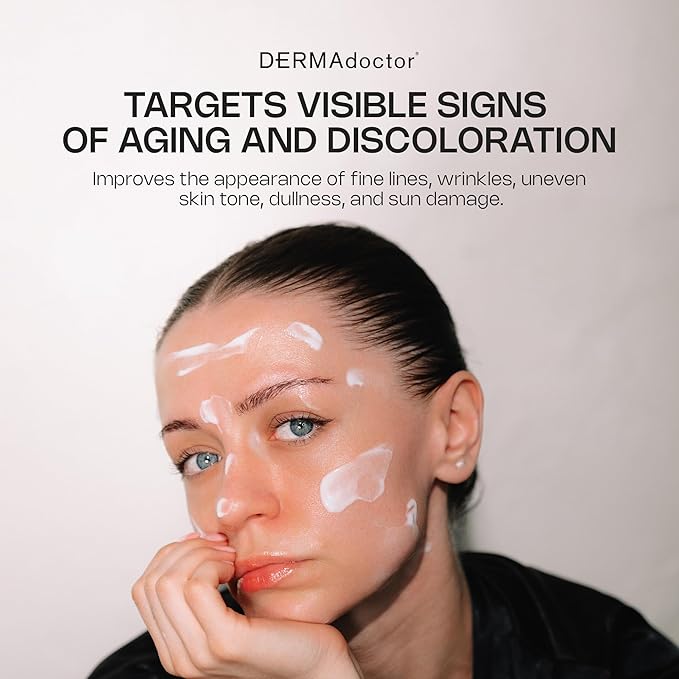 DERMAdoctor Vitamin C Face Cream for Aging Skin | Facial Moisturizer Wrinkle Cream with Vitamin C for Face - Targets Fine Lines, Wrinkles, Dullness, Aging, and Dehydrated Skin Daily moisturizer -1 oz