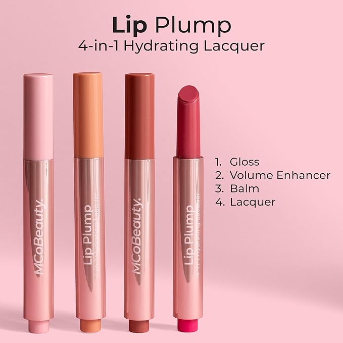 MCoBeauty Lip Plump 4-in-1 Hydrating Lacquer, Emily Nude Lip