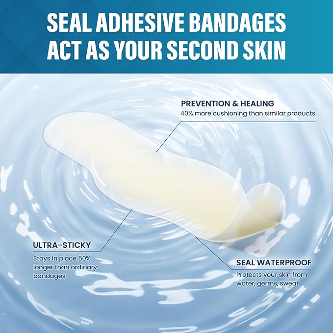 Hydrocolloid Gel Blister Bandages Pads - Kimihome 23ct Water Resistant Blisters Bandages - Adhesive Blister Pads for Heel, Foot, Toe - Gel Blister Chshions for Prevention & Recovery (Toe Pack)