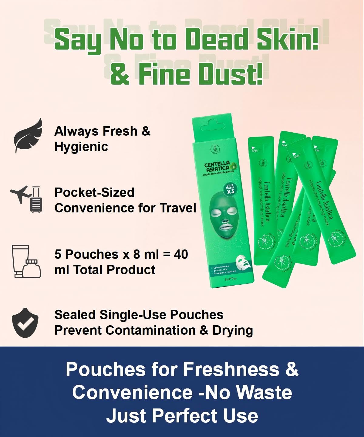 MEDB Korean Wrapping Peel-Off Face Mask for Elasticity, Hydrating & Glow,Face Masks Skincare with Patent Certified,Hydrating Face Masks for Skin Care 8ml x 5ea