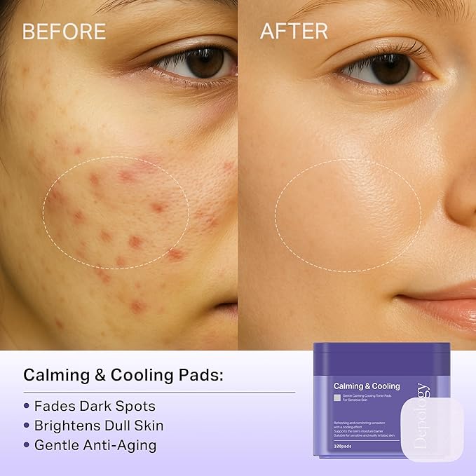 depology Blemish & Tone Toner Pads – Helps Fade Dark Spots Facial Pads & Uneven Skin Tone with Lactic Acid, Bakuchiol & Centella, Daily Exfoliating for Sensitive Skin