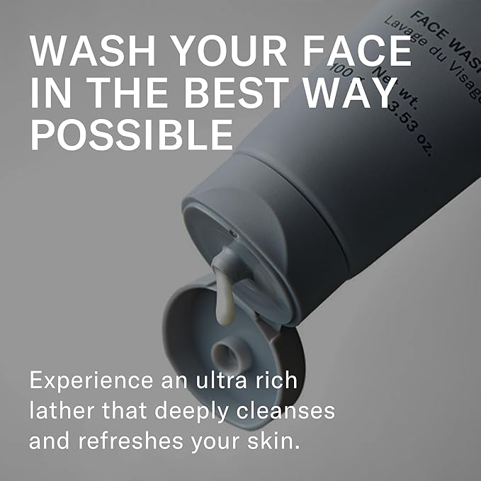 Face Wash for Men | Made in Japan | Premium Rich & Refreshing Lather with Moroccan Clay, Licorice Root, Konbu from Hokkaido Japan