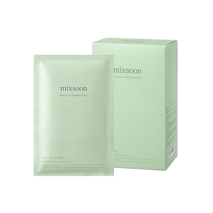 mixsoon Green Cica Modeling Pack (5ea) Renew Version | Moisturizing Melting Pack Increases Cooling Sensation and Hydration Level