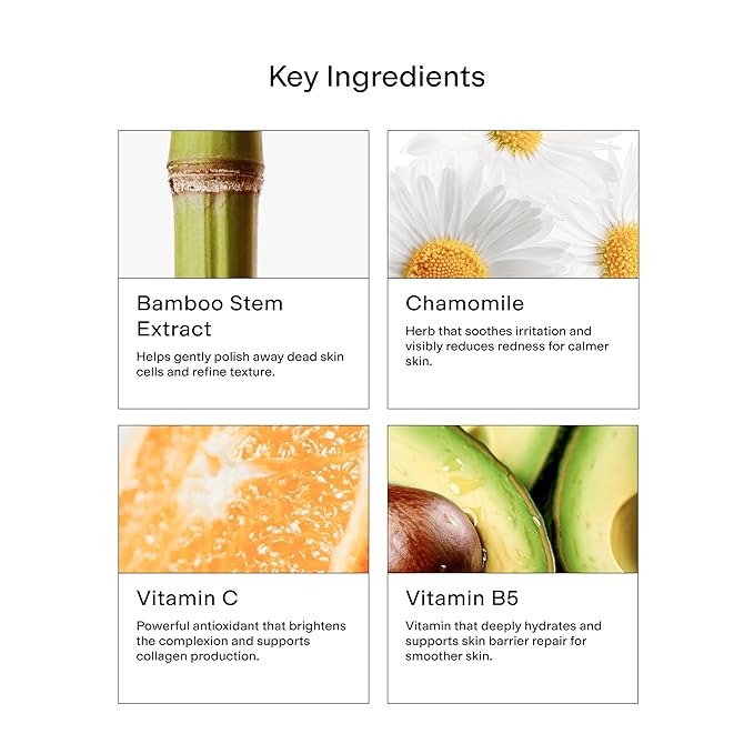 CLEARSTEM - VITAMINSCRUB - Antioxidant-Infused Scrub Cleanser - Exfoliating Face Wash + Body Scrub - Vitamin C, Hemp, Bamboo - Skin Care Products - Gluten Free, Cruelty Free - 6 fl oz / 177ml