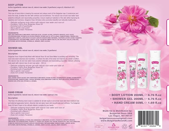 Bulgarian Rose Oil Moisturizing Body Care