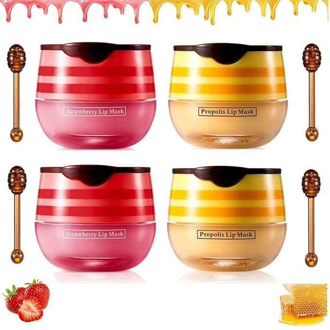 Bee Lip Balm Honey Pot, 4 Exfoliator