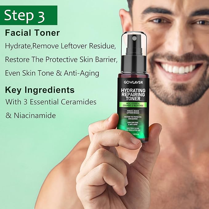 Gifts for Men,Skin Care for Men,Hydrate & Anti-Aging Face Care Routine for Mens All Skin Types,Birthday Christmas Stocking Stuffers Secret Santa Gifts Fathers Valentines Him Dad Boyfriend Husband
