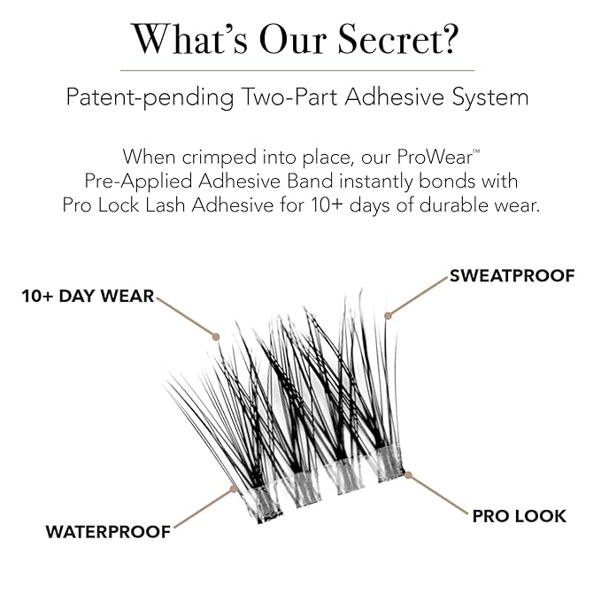 Pro Lash ProWear Starter Lash Clusters Kit - Easiest to Apply Lashes - 10-Day Cluster Eyelash Extensions - 3 Sets of False Eyelashes Plus Adhesive, Remover, Tweezers - Classic No. 01 - Black