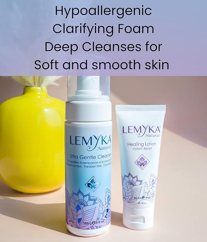 Foaming Face Wash - Gentle, hydrating for Rosacea, Eczema-prone, Acne, Dry, Sensitive Skin, Natural Facial Cleanser, pH 5.5, Fragrance-free, SLS-free, Paraben-free, 5.8OZ
