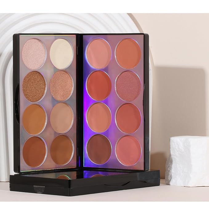 Blusher Contour Highlighter Makeup Palette, 16 Color All-in-One