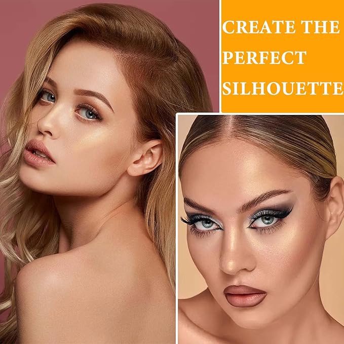 Cream Contour Sticks,Smooth Shimmer Highlighter Makeup Stick,Lightweight Multi for Women(#02)