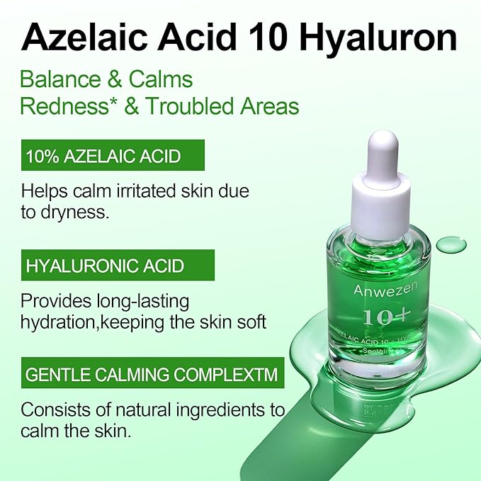 Azelaic Acid for Face Serum,Facial Serum for Sensitive Skin, Hyaluronic Acid, Niacinamide,Korean Skincare (30ml/1.01 fl oz.)