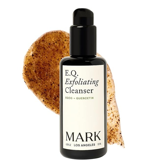 EQ Exfoliating Cleanser | Plant-Based EGCG & Quercetin for Redness, Blemishes & Hydration | Gentle Face & Body Scrub with Squalane Oil & Finely Ground Walnut Shells | Fragrance-Free | 4.05 fl oz