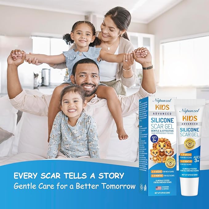 Kids Silicone Scar Gel: Silicone Gel for Scars - Reduces the Appearance of Old and New Scars - Advanced Scar Gel for Face - Body - Scratches - Injuries - Scalds - Burns - Surgery - Kid Friendly - 20g
