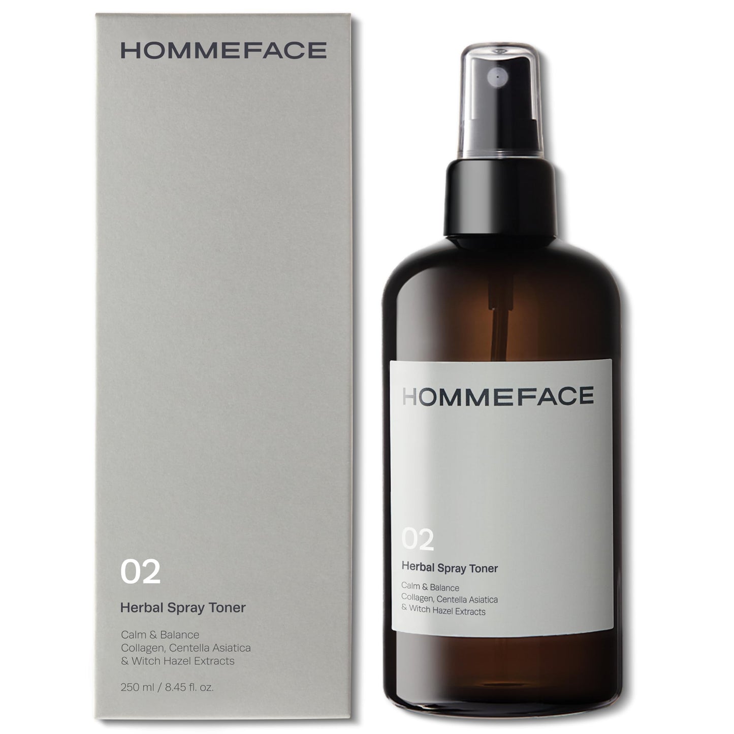 HOMMEFACE Men’s Herbal Spray Face Toner - Alcohol-Free, Hydrating & Balancing Facial Mist - Korean Skincare Technology with Witch Hazel, CICA Extract, Hyaluronic Acid, 8.45 fl oz