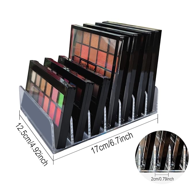 Acrylic Clear Eyeshadow Palette Organizer 7 Sectons Makeup