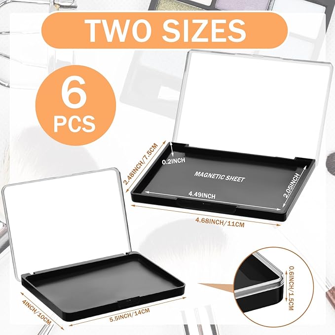 6 Pcs Empty Magnetic Makeup Palette with Clear