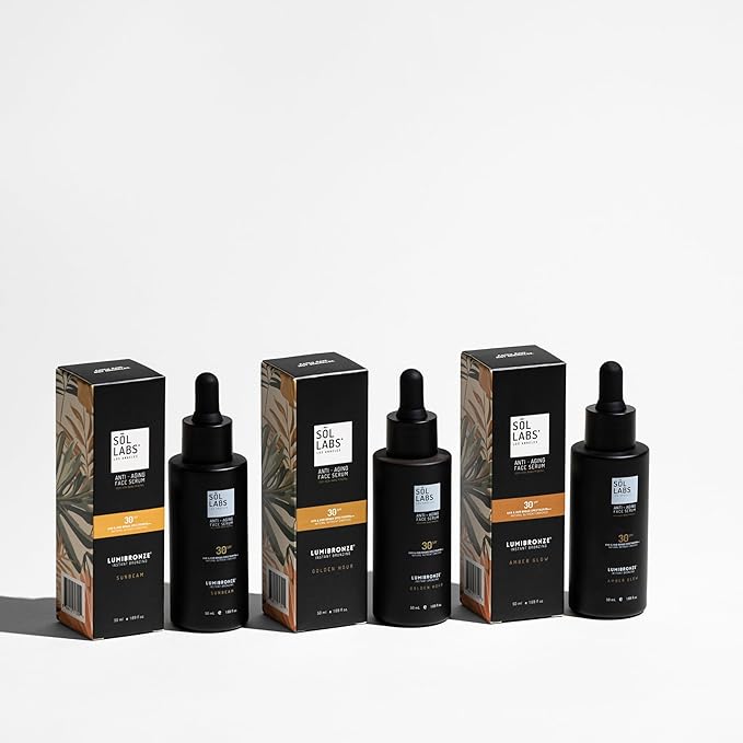 LUMIBRONZE® SPF 30 Tinted Serum for Face – Bronzing Drops with Niacinamide, Hyaluronic Acid & Zinc Oxide – Hydrating Tinted Face Serum for Bronzed Glow – Lightweight, Non-Greasy, Reef-Safe – 50ml