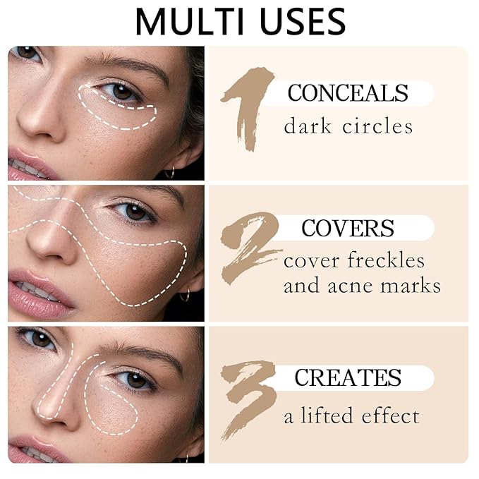 Concealer Pencil with Sharpner,Full Coverage,Waterproof Under Eye Concealer Stick