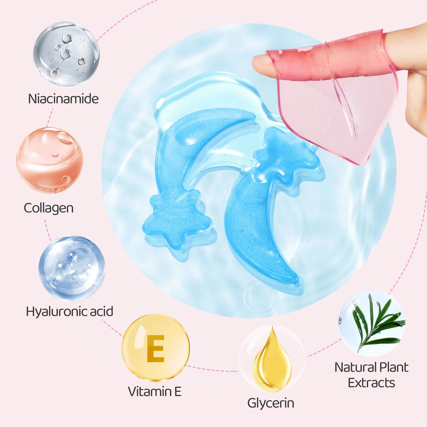 InfiniteRelax 30PCS Lip Masks & Gel Eye Masks,Crystal Collagen Eye Patches for Puffy Eyes, Moisturizing& Reducing Fine Lines Dark Circle Eye Patches for Women Men