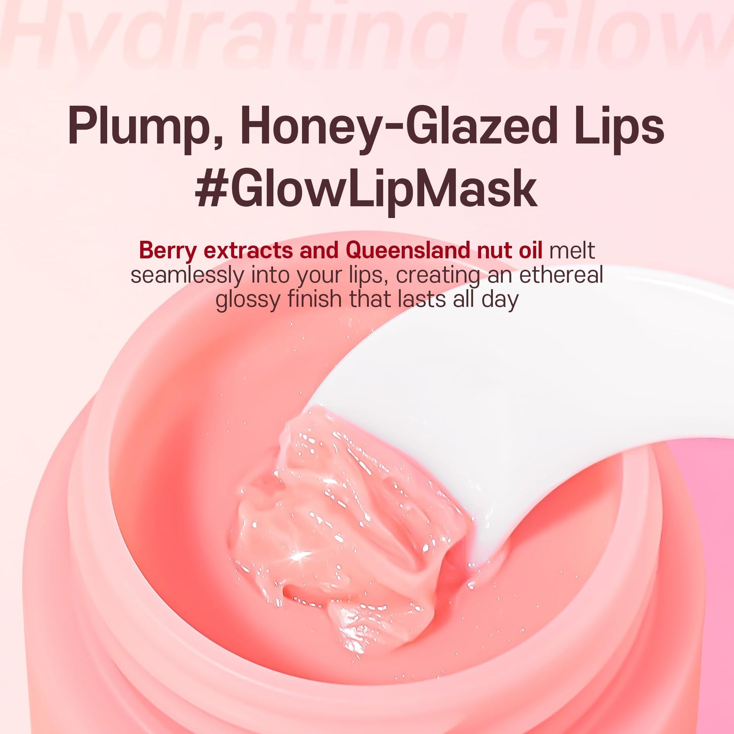 Korean Mini Lip Balm Hydrating Glow Lip Mask (Berry) 10g, 12hrs Long-lasting Overnight Moisture Butter for Women