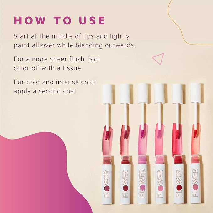 FLOWER BEAUTY By Drew Barrymore Bitten Lip Stain - Long-Lasting Color - Hydrating + Water-Based Formula - Gel-Like Texture - (Sweet)