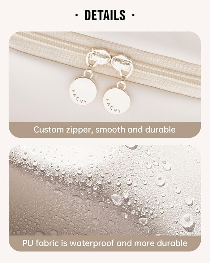 EACHY Travel Makeup Bag,Large Capacity Cosmetic Bags for Women,Waterproof Portable Pouch Open Flat Toiletry Bag Pattern Makeup Bag