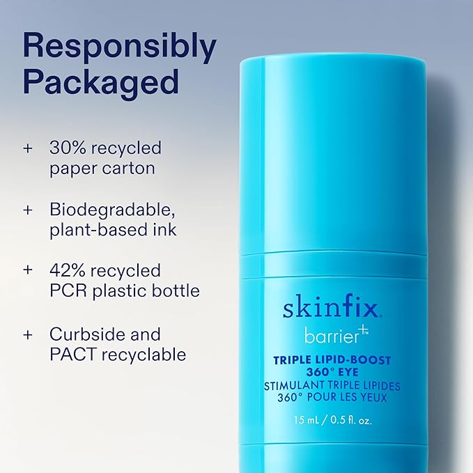 Skinfix Triple Lipid-Boost 360 Eye - 0.5 fl oz Refill - Clinical Proven to Visibly Smooth Undereye Wrinkles & Crow’s Feet Lines - Non-Comedogenic - Vegan, Cruelty Free