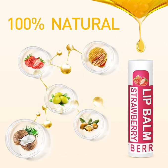 DMSKY 36 Pack Lip Balm, Natural