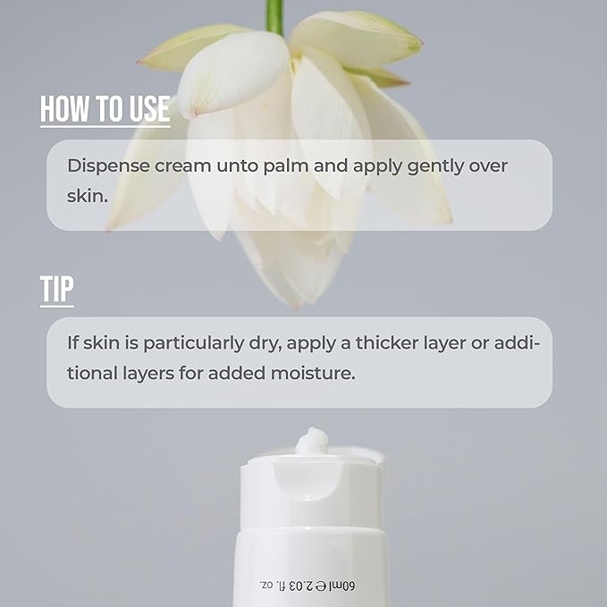 ROVECTIN Calming Lotus Water Cream - Lightweight Face Moisturizer for Oily, Combination Skin | 75% Lotus Water Extract For Skin Purifying, Anti-Aging | Vegan Korean Skincare (2.1 fl.oz) [2 Pack]
