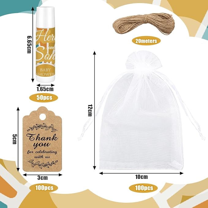 Demissle 50 Pcs Baby Shower Lip Souvenirs(Colorful