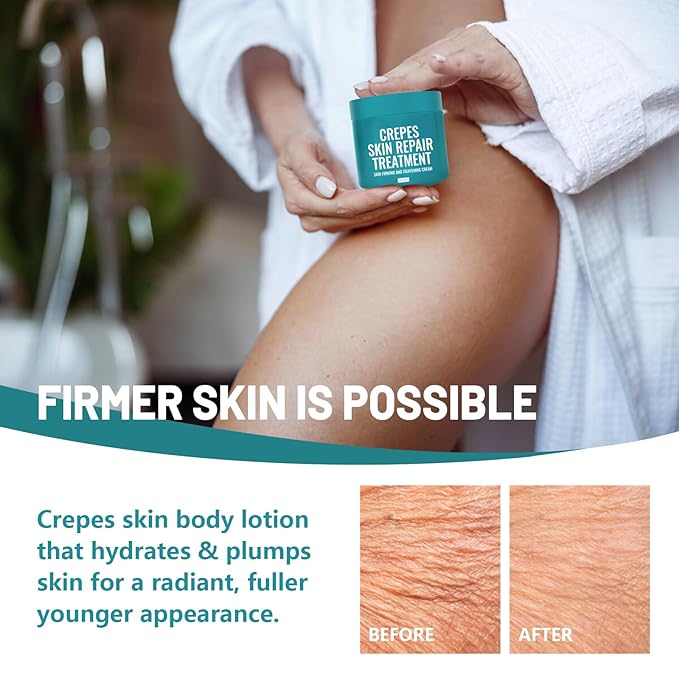 Crepes skin cream for aging skin ，Crepes Skin Repair Treatment, Firming Cream with Hyaluronic Acid & Shea Butter to Deeply Moisturize & Tighten Wrinkly Dry