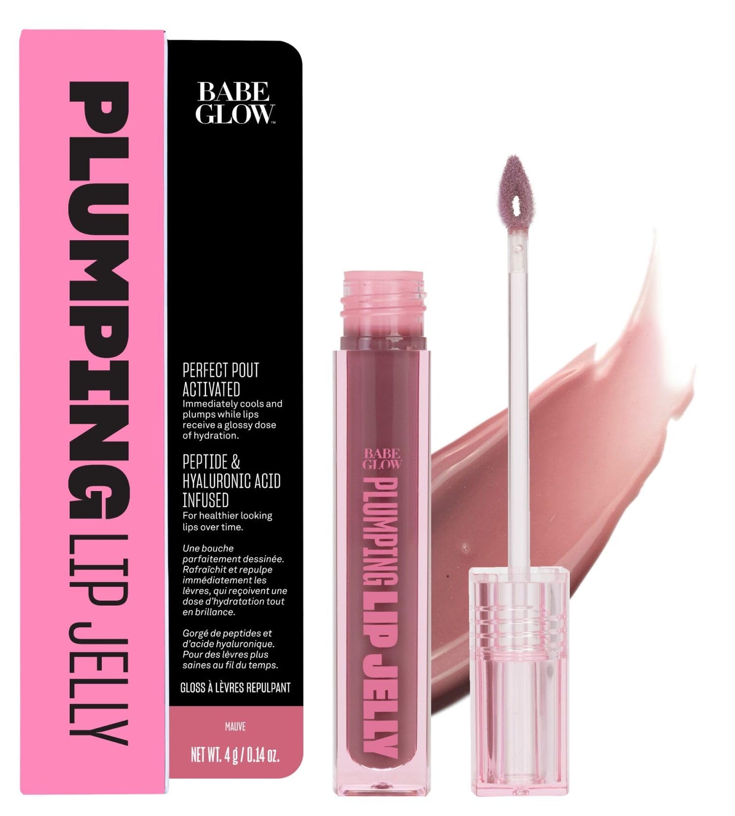 BABE ORIGINAL Glow Plumping Lip Jelly For Thicker Lips - High Shine Lip Gloss for Moisturizing, Hydrating and Soothing Lips, Mauve