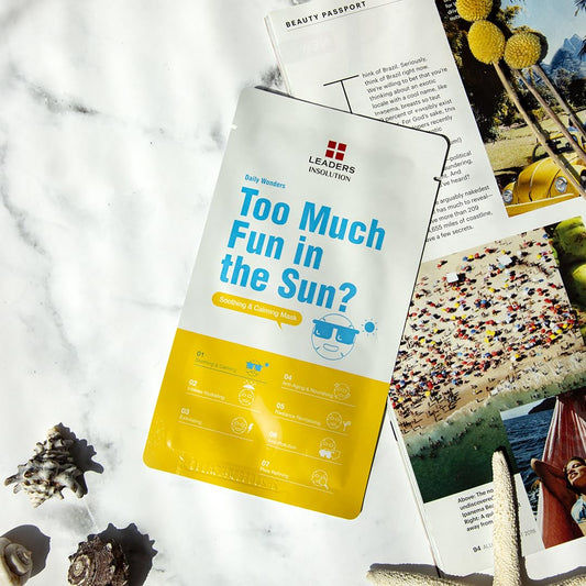 Leaders Insolution Daily Wonders Too Much Fun in the Sun? Facial Mask Sheet Soothing and Calming Hydrating Korean Skincare (10 Sheets)