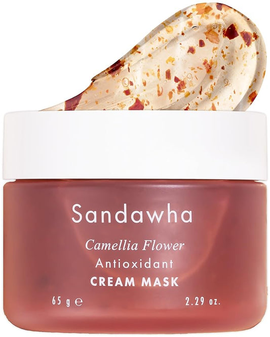 SKINCURE Camellia Flower Cream Mask - Korean Skincare Antioxidant, Petal-Infused Wash-Off Facial Mask, Anti-Aging & Hydrating Treatment for Dry and Rough Skin, 2.3 fl. oz.