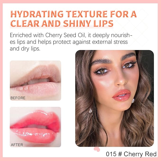 Hydrating Lip Glow Oil, Plumping Watery
