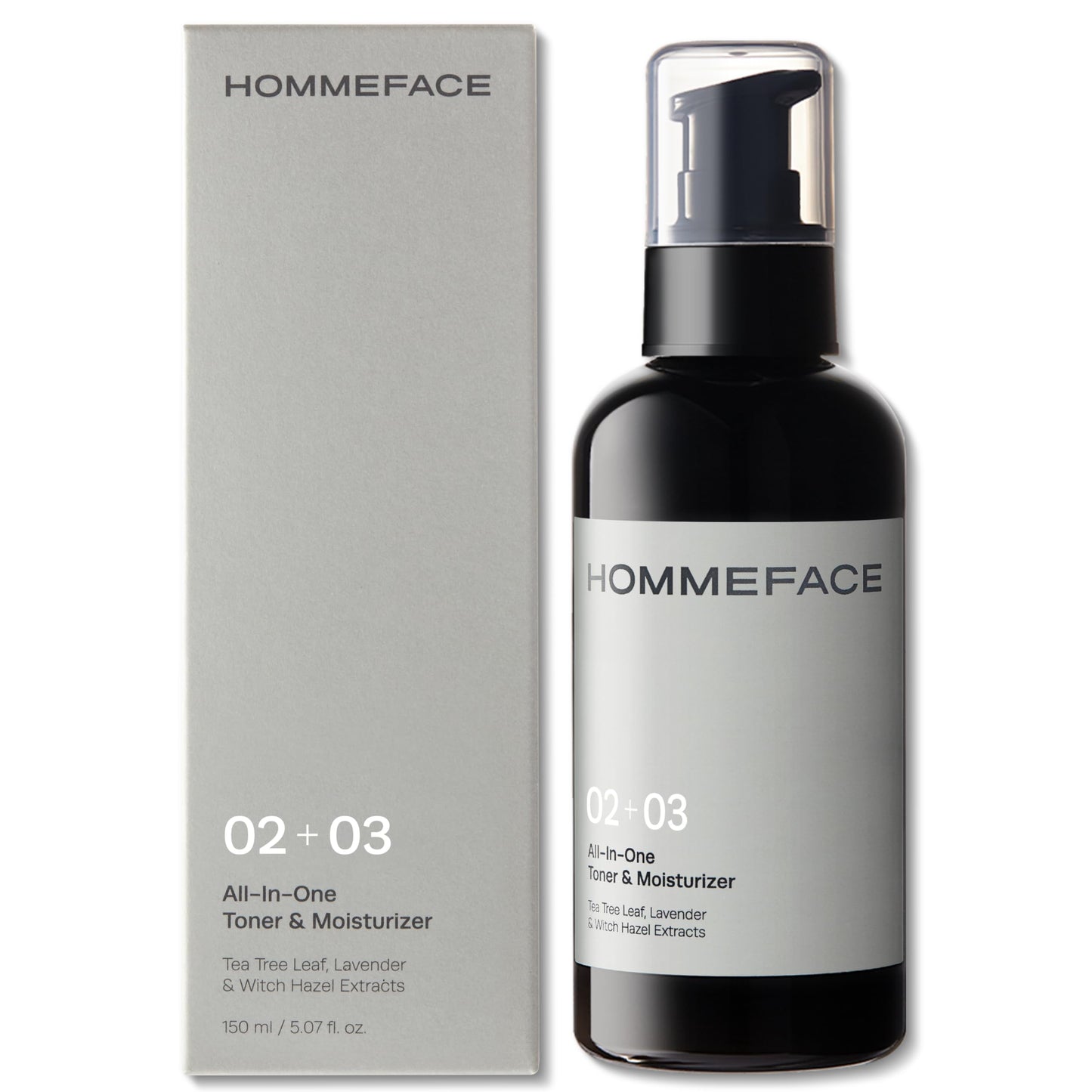 HOMMEFACE Men’s All-in-One Face Toner & Moisturizer, 5.07 fl oz - Lightweight, Alcohol-Free, After Shaving - Korean Skincare Technology with Collagen, Ceramide & Witch Hazel