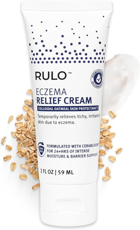 RULO Eczema Relief Cream | Clinical-Strength Itch Relief & Dermatitis Treatment for Adults, Baby and Kids | Advanced Eczema Therapy and Skin Barrier Repair, Colloidal Oatmeal for Itchy Skin | 2 Fl Oz