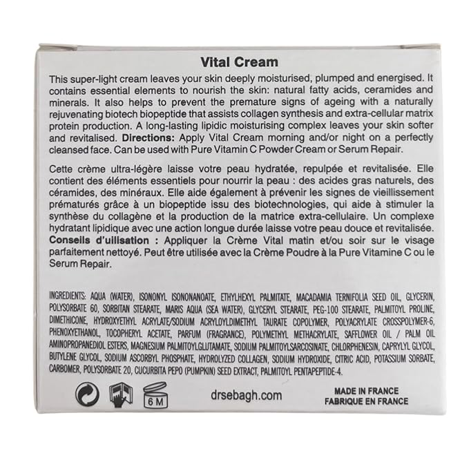 Vital Cream - (1.7 fl oz) | Revitalizing Hydrating Face Repair | Contains Vitamin C | Deep Moisturizing, Skin Tightening & Soothing | Anti Aging, Anti Wrinkle & Skin Lifting | Multi-Action