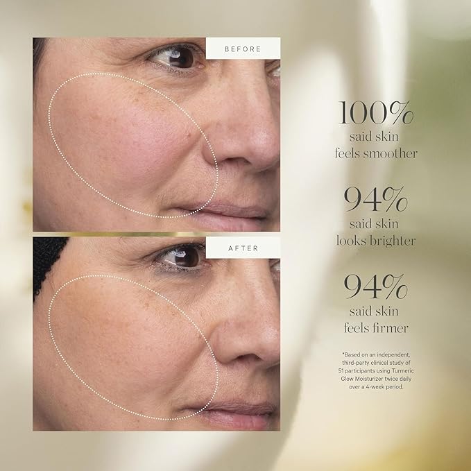 KORA Organics Turmeric Glow Moisturizer, Hydrate, Soften and Plump Skin, Certified Organic, Cruelty Free, Perfect Travel Size, 0.51 fl oz