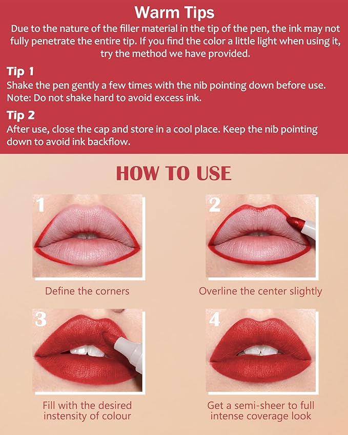 Lip Stain Marker Pen-1Pcs Rose Pink Hydrating Lip