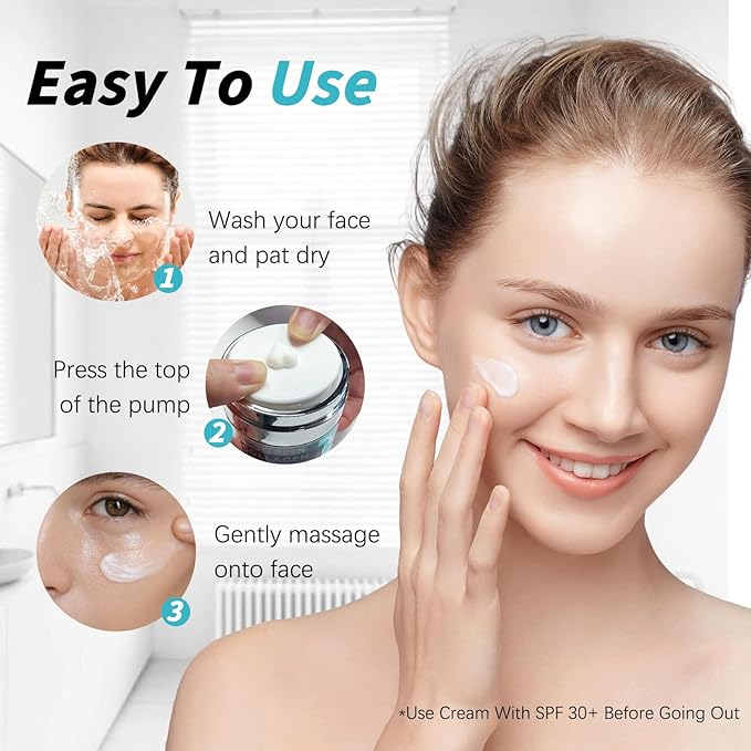 Repair Face Moisturizer Cream with Squalane & Retinol Anti-Aging Day and Night for Deep Hydration Wrinkle Reduction Collagen Boost – 1.86 oz Men Women (All Skin Types)