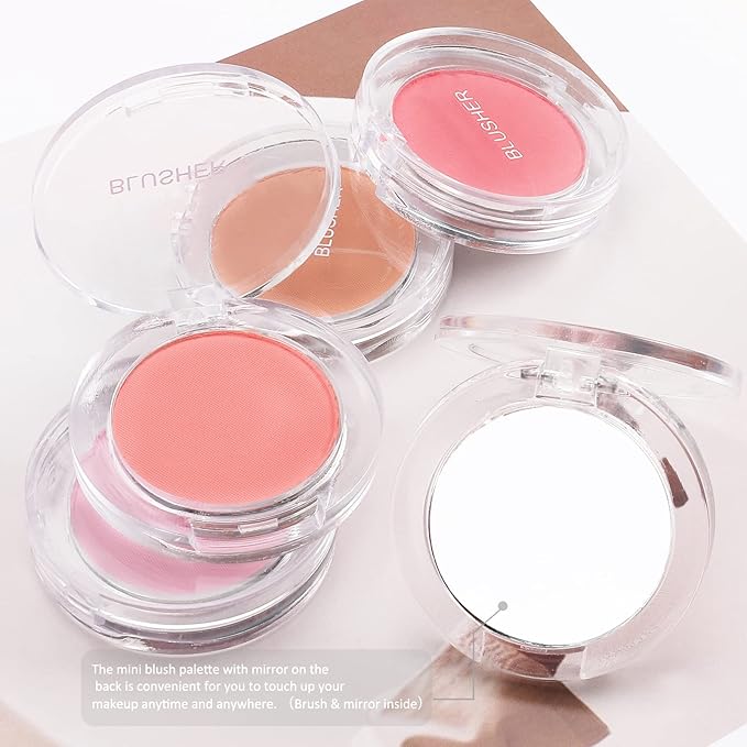 Boobeen Single Color Blush Face Blush Palette Matte Easily, Lightweight