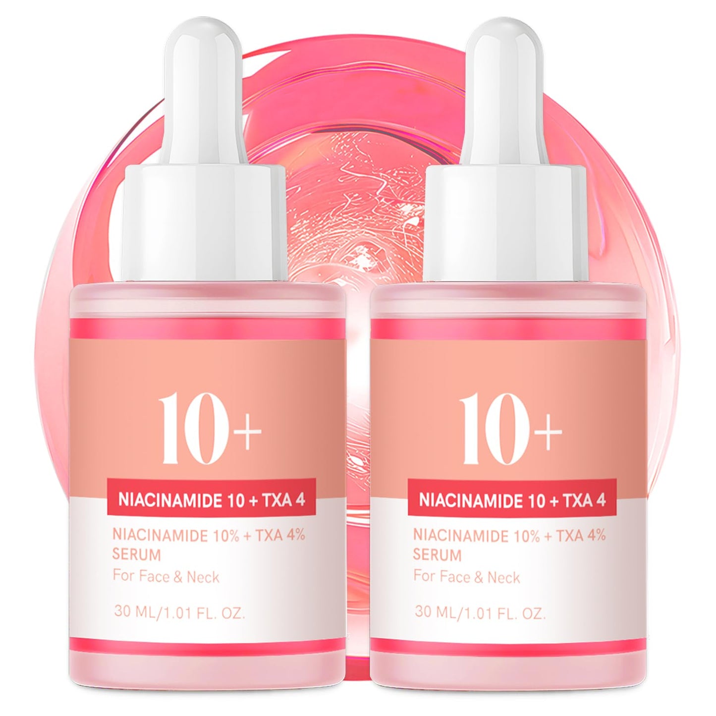 Niacinamide Serum, Niacinamide Serum 10% + TXA 4% Acid for Face, 2 Pack Tranexamic Hyaluronic Acid Essence for Face All-in-One Women Daily Korean Skincare Hydration, 30ml