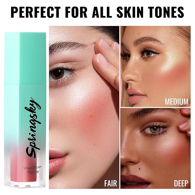 3Pcs Liquid Blush for Cheeks, Soft Moisturizing Matte